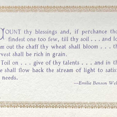 Brison: Emilie Benson Welsh quote