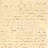 Nadin: Letter from Mrs. J.H. Cox, 1893