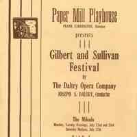 Paper Mill Playhouse Program: Gilbert and Sullivan Festival, 1940