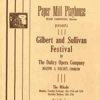 Paper Mill Playhouse Program: Gilbert and Sullivan Festival, 1940