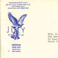          Millburn-Short Hills 4th of July Committee Envelope
   