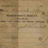 Ellis: Hannah Ellis Sickley Coal receipt