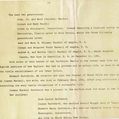 Hartshorn: Short Genealogy