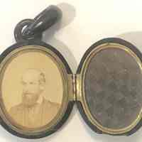          Jewelry: Sarah Caparn Bishop Mourning Necklace with Locket, 1874 picture number 1
   