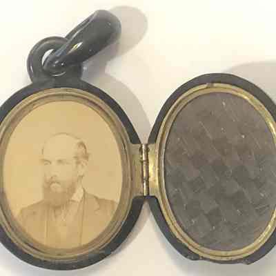 Jewelry: Sarah Caparn Bishop Mourning Necklace with Locket, 1874