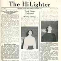 Millburn Junior High School: The HiLighter Newspaper, Thanksgiving, 1959