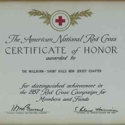 Red Cross: Certificate of Honor 1957