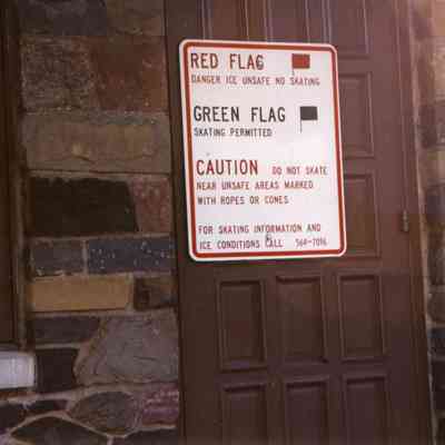 Skating: Ice Skating Safety Signs, Taylor Park, 2003
