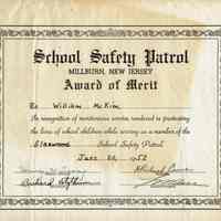          Glenwood School Safety Patrol Certificates for William McKim, 1951-2 picture number 2
   