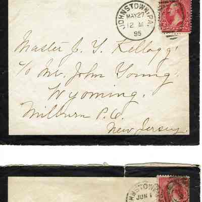 Kellogg: Envelopes addressed to John Young Kellogg, 1895
