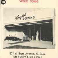 Vogue Gowns, 231 Millburn Avenue, 1955