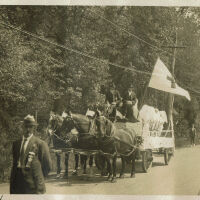 Parade: May 1917 with Red Cross Nurses in Horse-Drawn Cart