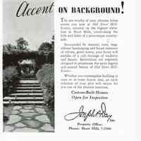          Old Short Hills Estates: Accent on Background Advertisement, 1939 picture number 1
   