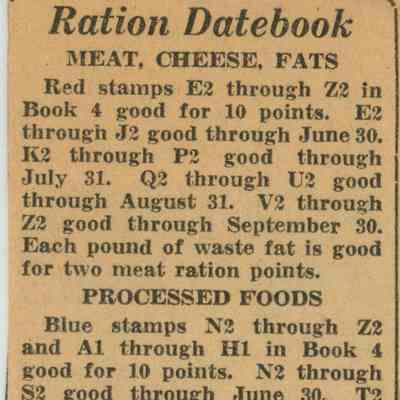 World War II: Ration Datebook article