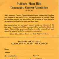          Community Concert Association: Subscription Blank and Article, 1953-4 picture number 1
   