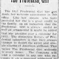          The Prudential Girl 1913, Atlantic City Gazette-Review, Monday, December 20, 1912
   
