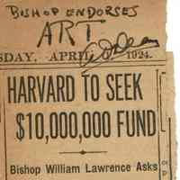 Snow: Bishop Lawrence Endorses Art Education, 1924