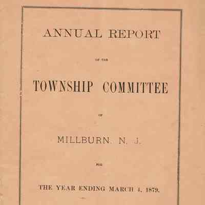 Township Committee: Annual Report, 1879