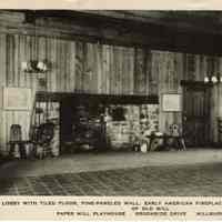 Paper Mill Playhouse: Lobby with Tiled Floor & Stained Glass Windows