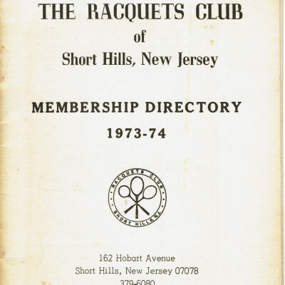 Racquet's Club Short Hills Membership Directory, 1973-4