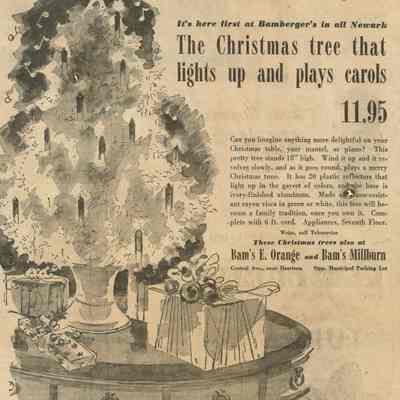 Bamberger's Millburn: Bamberger's Advertisement for Christmas Tree, 1948