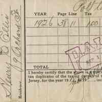          Ellis: Henry C. Ellis Poll Tax Receipt, 1926 picture number 1
   