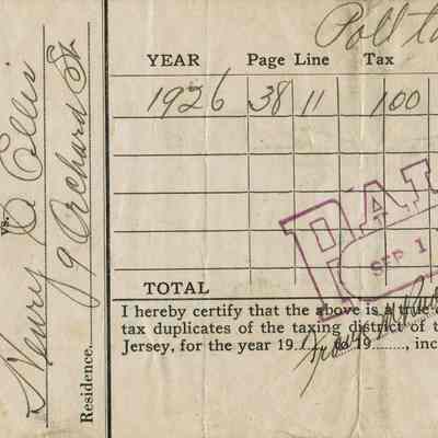 Ellis: Henry C. Ellis Poll Tax Receipt, 1926