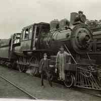 Marshall-Schmidt Album: Delaware, Lackawanna & Western Railroad Engine 956, Engineer and Conductor