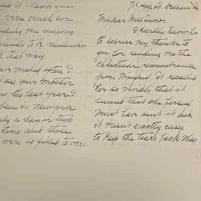 Snow: Letter Addressed to Bonnie from Alice Drake, c. 1911