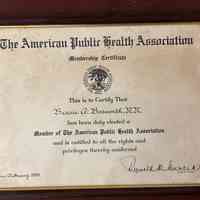 Bosworth: Bessie Bosworth American Public Health Association Certificate, 1950
