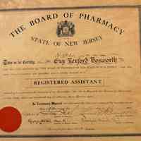 Bosworth: Guy R. Bosworth Pharmacy Assistant License, 1912