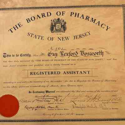 Bosworth: Guy R. Bosworth Pharmacy Assistant License, 1912