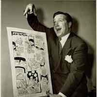 Dunn: Bob Dunn with his cartoon, Just The Type