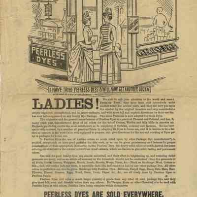 Campbell: Campbell's Pharmacy, Peerless Dyes Advertisement, c. 1890s