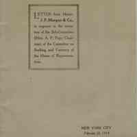 Kellogg: J.P. Morgan Response to Committee on Banking, 1913