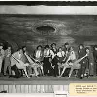          Warde Donovan and the crap shooters in the hideout in Guys and Dolls, 1955.; Photo by Drew B. Peters Studios.
   