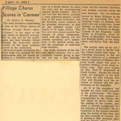 Village Chorus of Millburn: Carmen Review, 1955