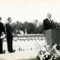 Faddis: Robert Faddis speaking at the Millburn High School Graduation, 1961