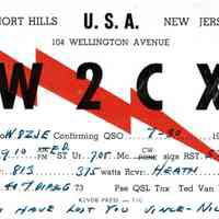 Radio: Ted Van Loan Ham Radio Card W2CX, 1959