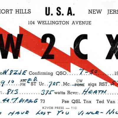 Radio: Ted Van Loan Ham Radio Card W2CX, 1959