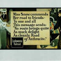 Railroad: Lackawana Railroad Advertising Postcard: Phoebe Snow for the Road of Anthracite Campaign, c. 1910