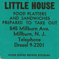 Little House Restaurant Matchbook Cover