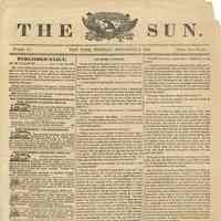 New York Newspaper: The Sun, 1833