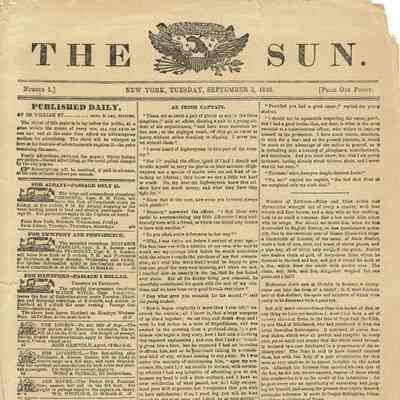 New York Newspaper: The Sun, 1833
