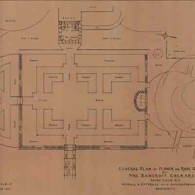 Wodell & Cottrell: General Plan of Bancroft Gherardi Flower and Rose Gardens, 1931