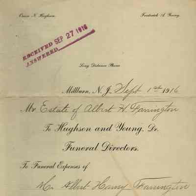 Blood: Young's Funeral Home Receipt, 1916