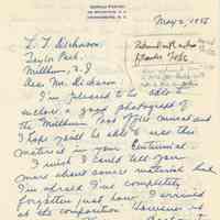          Foster: Gerald Foster letter about the Millburn Post Office Mural, May 2 1956 picture number 1
   