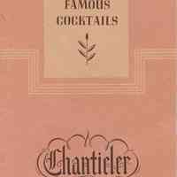 Chanticler: Restaurant Recipe Guide of Famous Cocktails, 1935