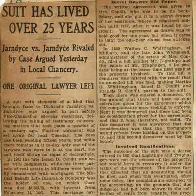 Wehrle Scrapbook: Israel Condit Lawsuit, 1906