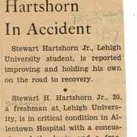 Hartshorn: Stewart Hartshorn, Jr. in Accident, 1937